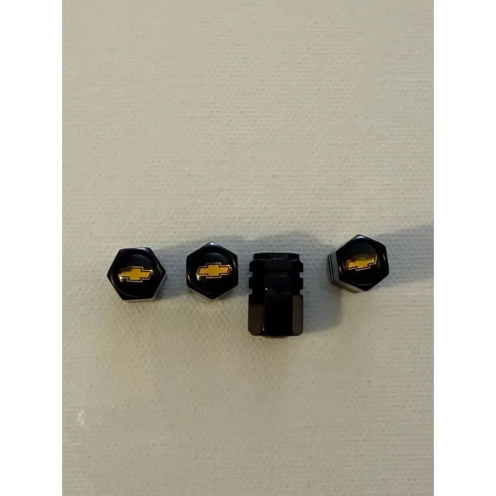 Chevrolet Valve Stem Caps in Black Set of 4 NWT